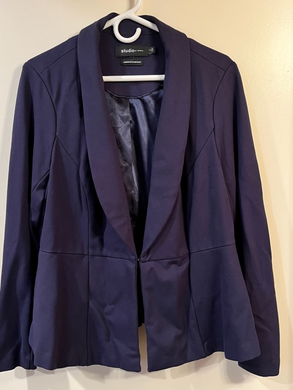 studio by torrid Classic Navy Women's Knit Blazer Jacket - Size 2X